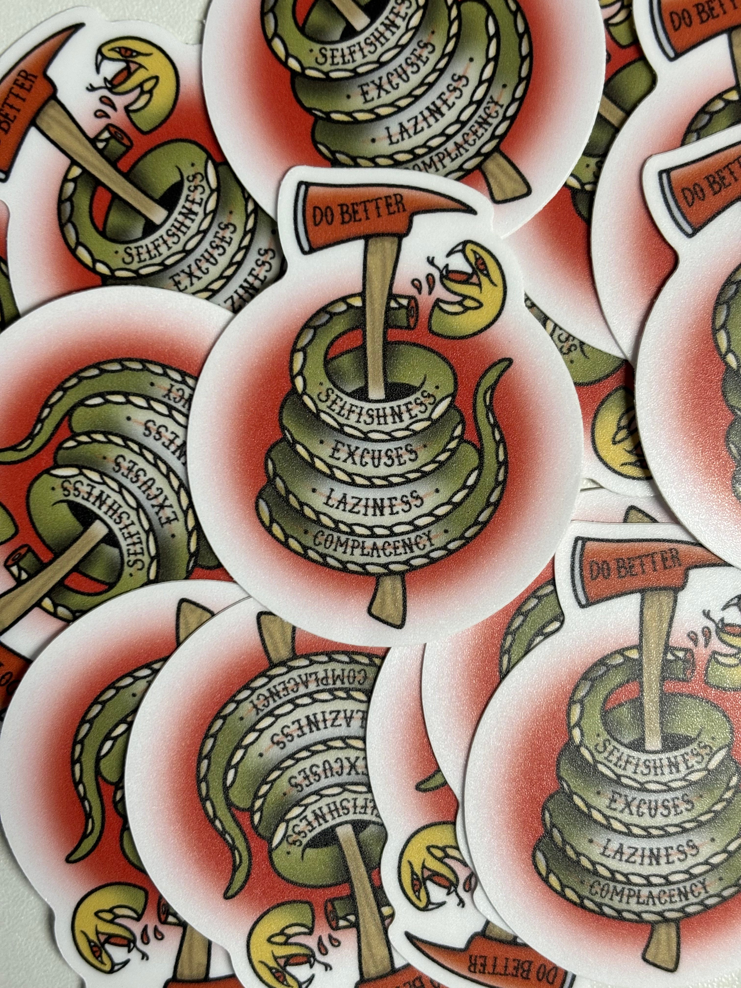 Cut the head off sticker