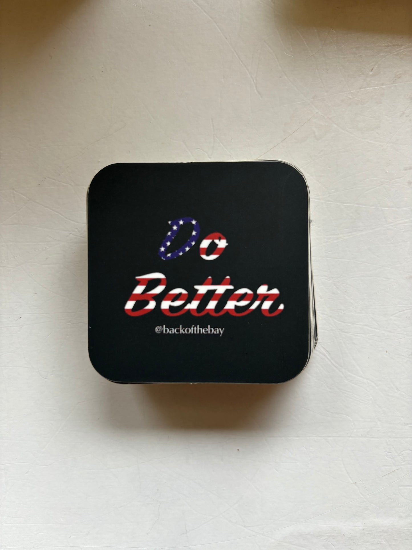 American Flag on Black Do Better Sticker